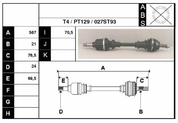 Arbre de transmission Technika 28027