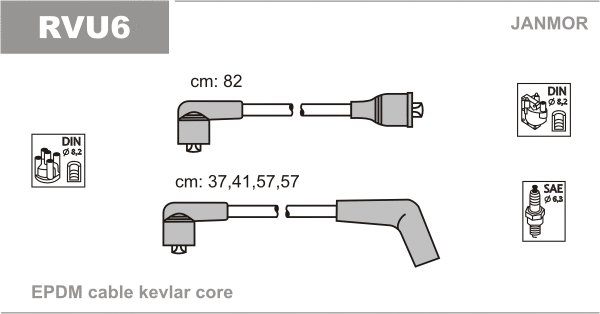 Kit de câbles d'allumage JANMOR RVU6