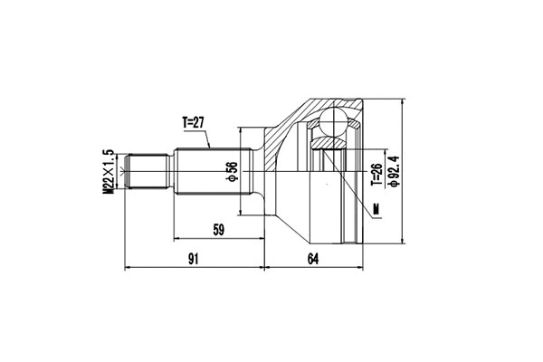 Jeu de joints, arbre de transmission DYNAMATRIX DCV818008