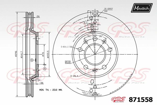 Disque de frein MAXTECH 871558