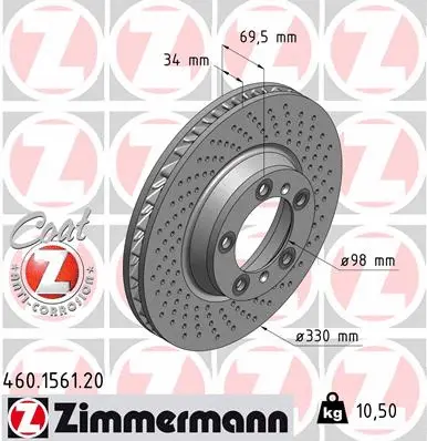 Disque de frein ZIMMERMANN 460.1561.20