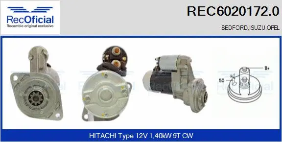 Démarreur RECOFICIAL REC6020172.0