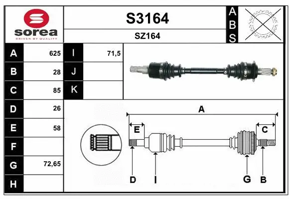 Arbre de transmission SNRA S3164
