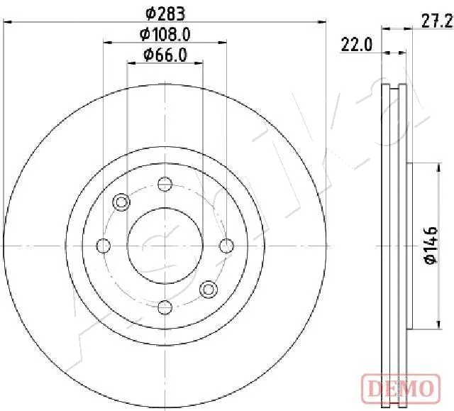 Disque de frein ASHIKA 60-00-0626C