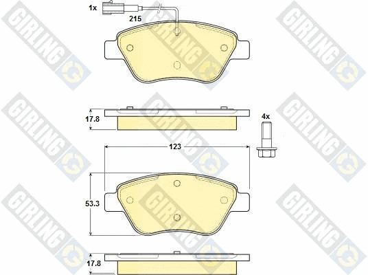 Kit de plaquettes de frein, frein à disque GIRLING 6114824