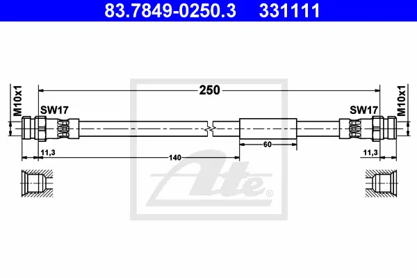 Flexible de frein ATE-APAC 83.7849-0250.3