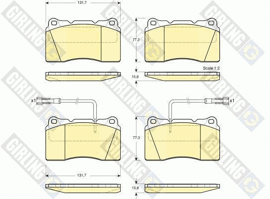 Kit de plaquettes de frein, frein à disque GIRLING 6113639