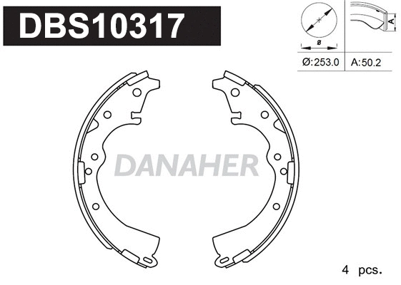 Jeu de mâchoires de frein DANAHER DBS10317