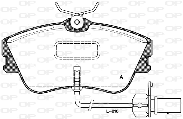 Kit de plaquettes de frein, frein à disque OPEN PARTS BPA0480.21