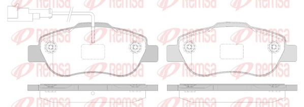 Kit de plaquettes de frein, frein à disque REMSA 1100.12