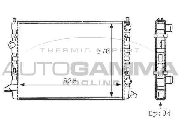 Radiateur, refroidissement du moteur AUTOGAMMA 101076