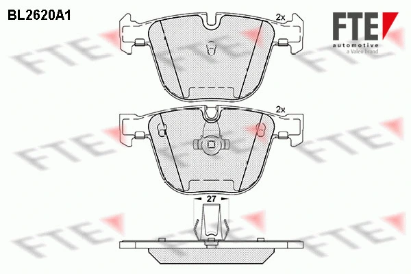 Kit de plaquettes de frein, frein à disque FTE 9010868