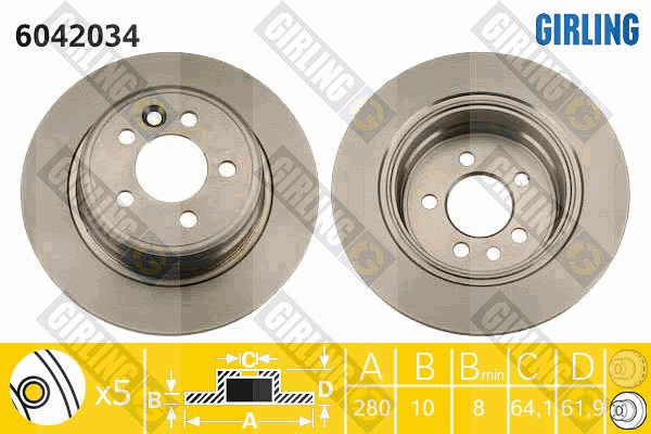 Disque de frein GIRLING 6042034