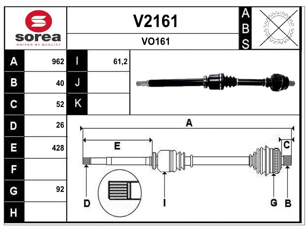 Arbre de transmission SNRA V2161