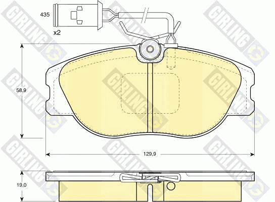 Kit de plaquettes de frein, frein à disque GIRLING 6104831