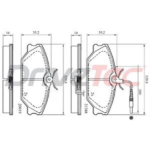 Kit de plaquettes de frein, frein à disque DriveTec DPAD788