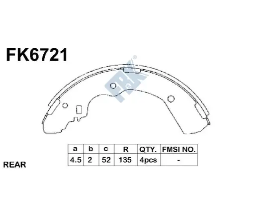 Jeu de mâchoires de frein FBK FK6721