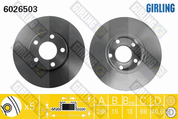 Disque de frein GIRLING 6026503