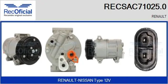 Compresseur, climatisation RECOFICIAL RECSAC71025.0