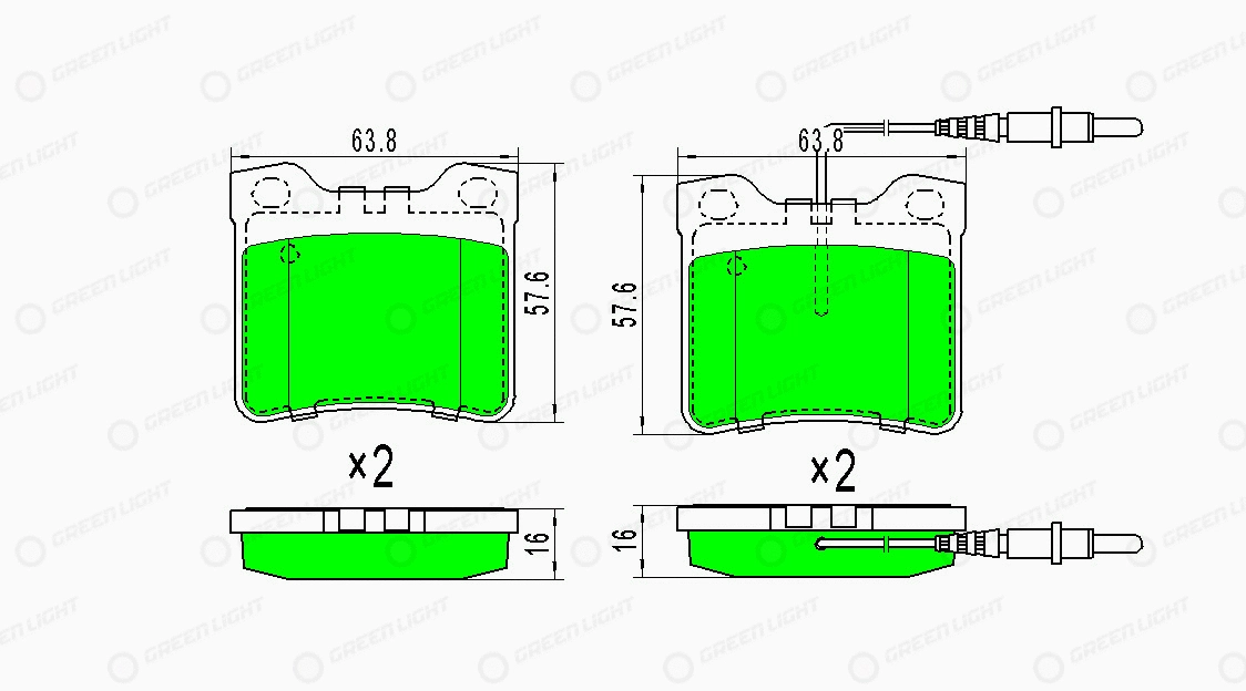 Kit de plaquettes de frein, frein à disque Automotive Adriado GLBP0333