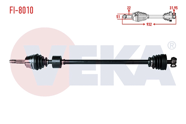 Arbre de transmission VEKA FI-8010