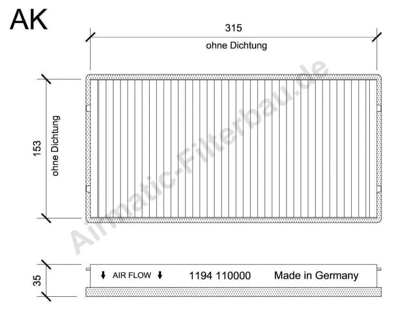 Filtre, air de l'habitacle AIRMATIC Filterbau IF1194