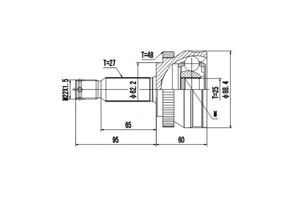 Jeu de joints, arbre de transmission DYNAMATRIX DCV824090