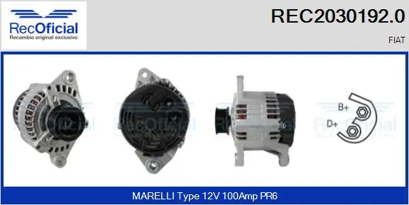 Alternateur RECOFICIAL REC2030192.0