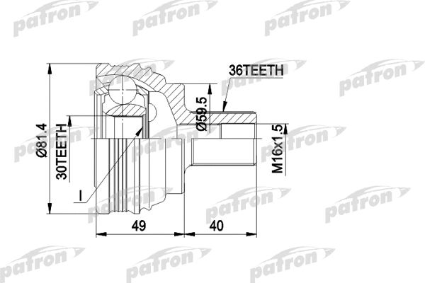 Jeu de joints, arbre de transmission PATRON PCV1465
