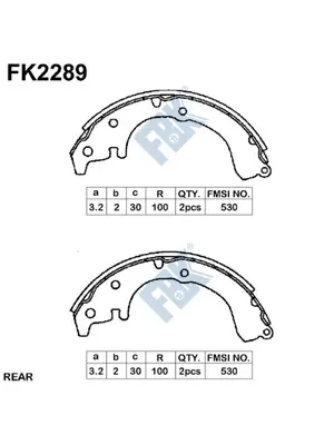 Jeu de mâchoires de frein FBK FK2289