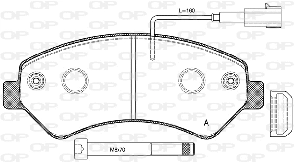 Kit de plaquettes de frein, frein à disque OPEN PARTS BPA1275.01