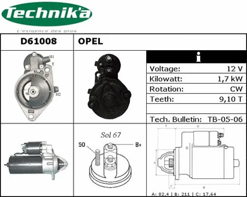 Démarreur Technika D61008