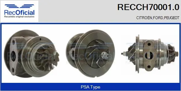 Groupe carter, turbocompresseur RECOFICIAL RECCH70001.0