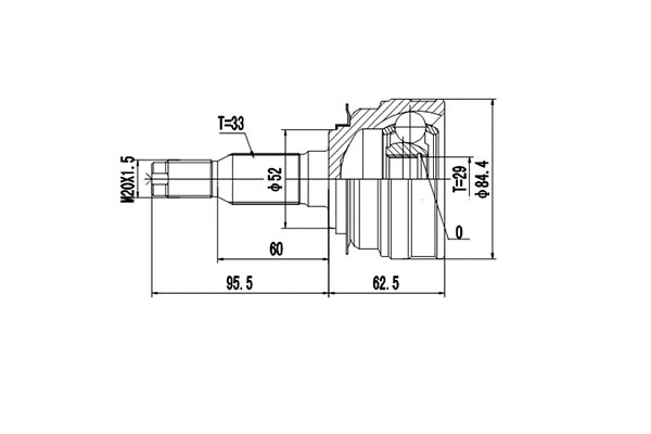Jeu de joints, arbre de transmission DYNAMATRIX DCV812001