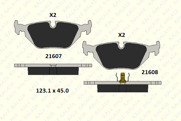 Kit de plaquettes de frein, frein à disque KALE 21607 173 05