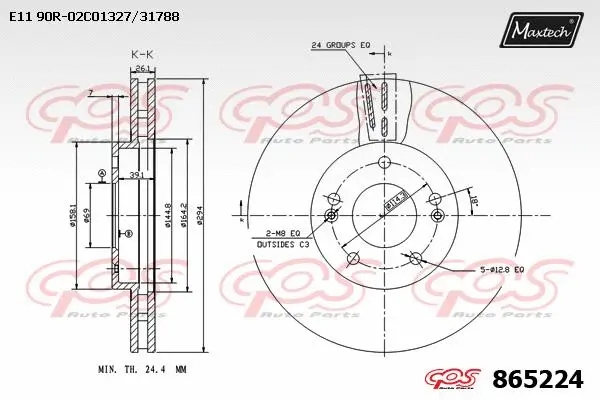 Disque de frein MAXTECH 865224