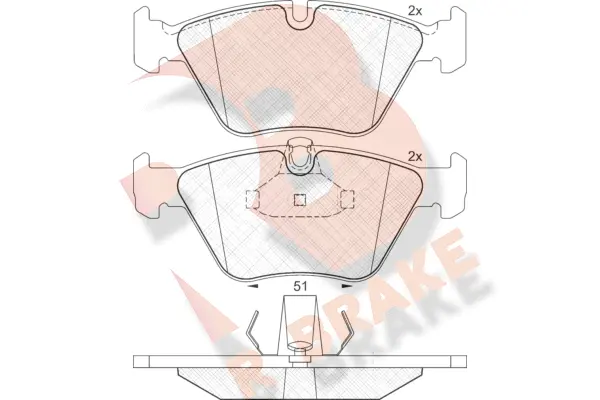 Kit de plaquettes de frein, frein à disque R BRAKE RB1296