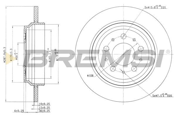 Disque de frein BREMSI CD7964S