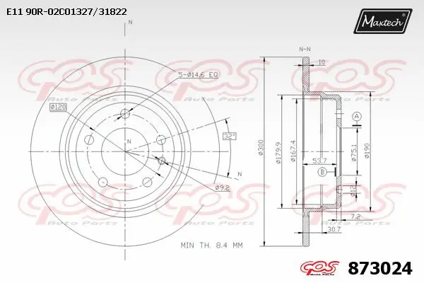 Disque de frein MAXTECH 873024