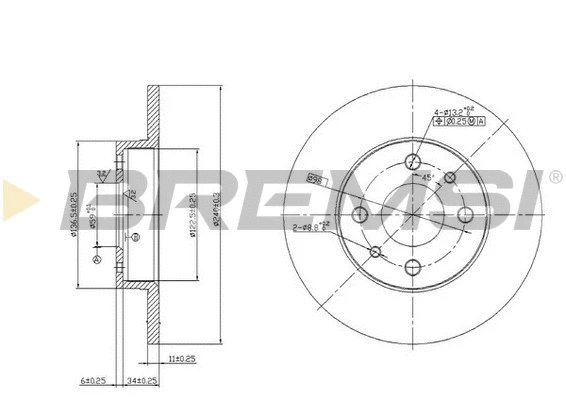 Disque de frein BREMSI CD6140S
