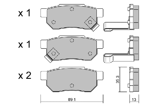 Kit de plaquettes de frein, frein à disque AISIN BPHO-2901