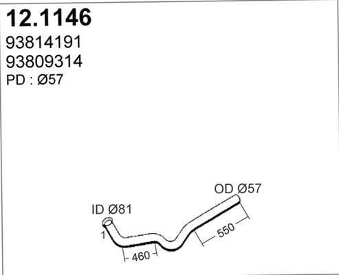Tuyau d'échappement ASSO 12.1146