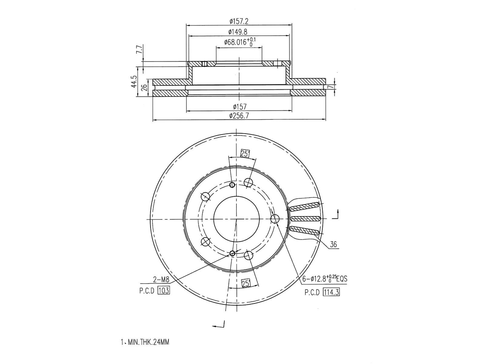 Disque de frein A.Z. Meisterteile AZMT-44-024-1486