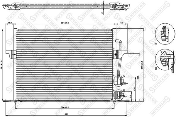 Condenseur, climatisation STELLOX 10-45010-SX