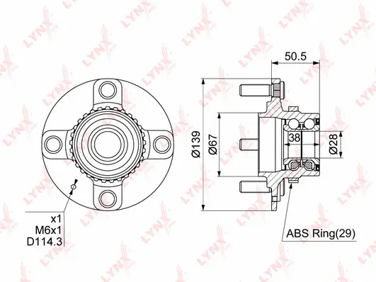 Kit de roulements de roue LYNXAUTO WH-1138