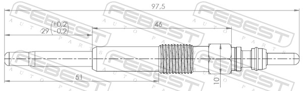 Bougie de préchauffage FEBEST 23642-004