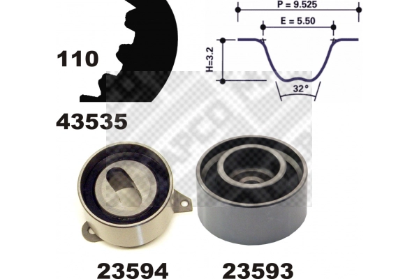 Kit de courroie crantée MAPCO 23535