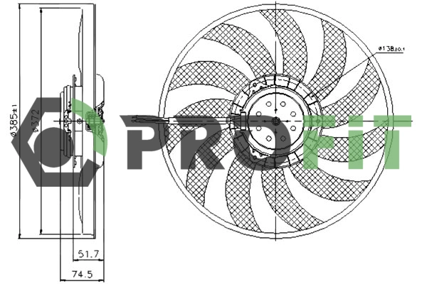 Ventilateur, refroidissement du moteur PROFIT 1850-0021