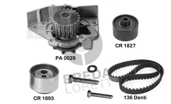 Pompe à eau + kit de courroie crantée BREDA LORETT KPA0102C