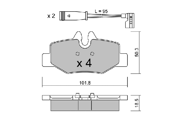 Kit de plaquettes de frein, frein à disque AISIN BPMB-2005